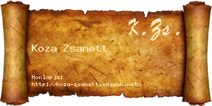 Koza Zsanett névjegykártya